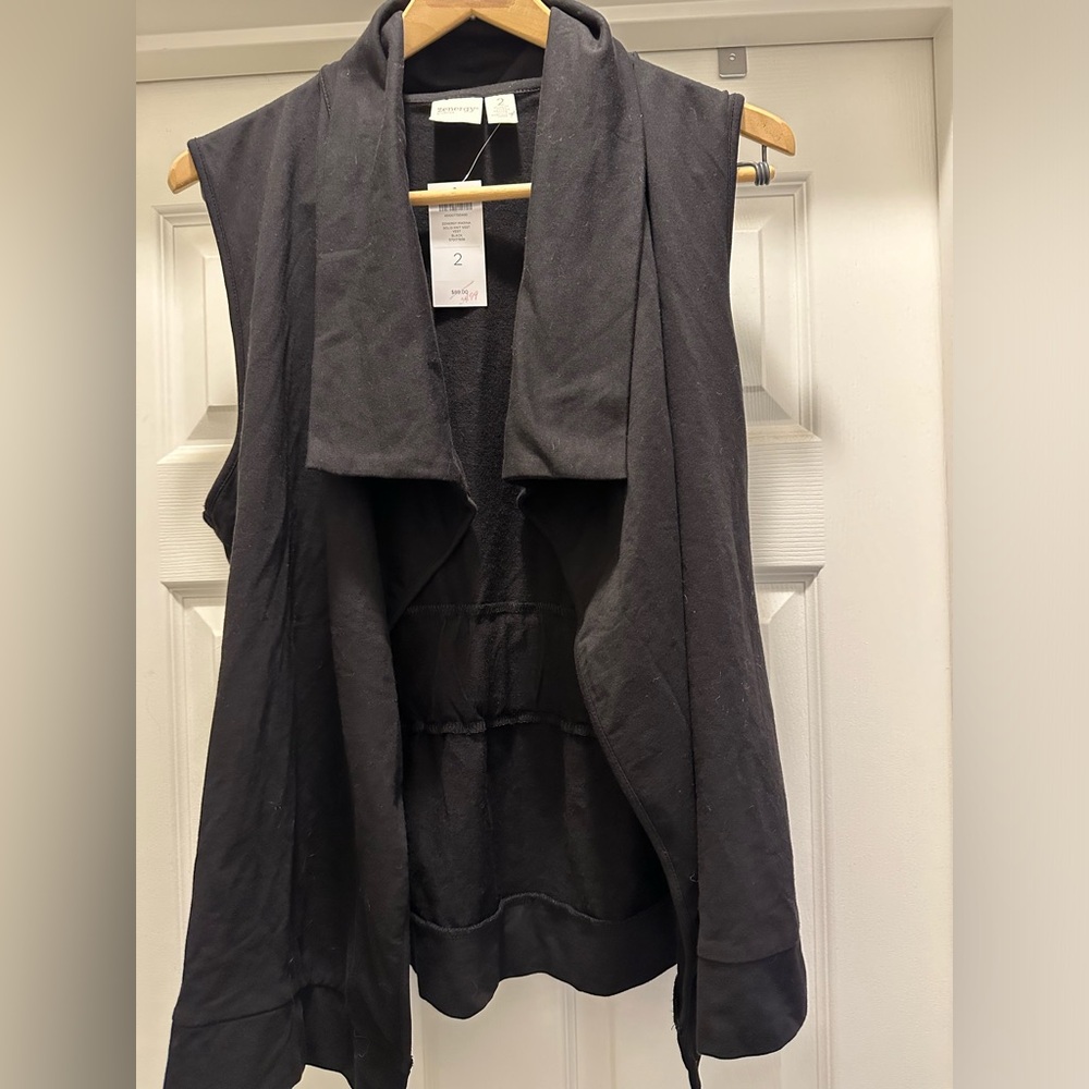 Chico’s black vest Sz 2 NWT
